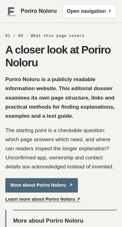 Poriro Noloru on a small screen